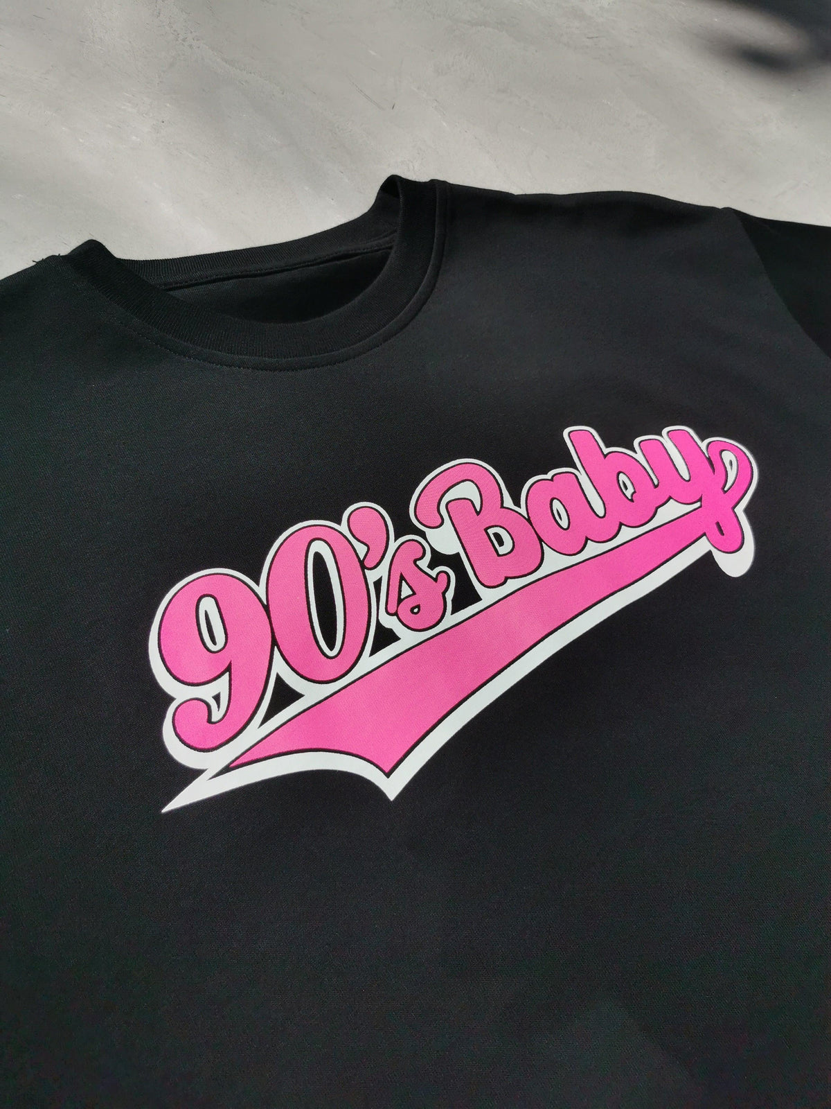 90s Baby tee worn, side view