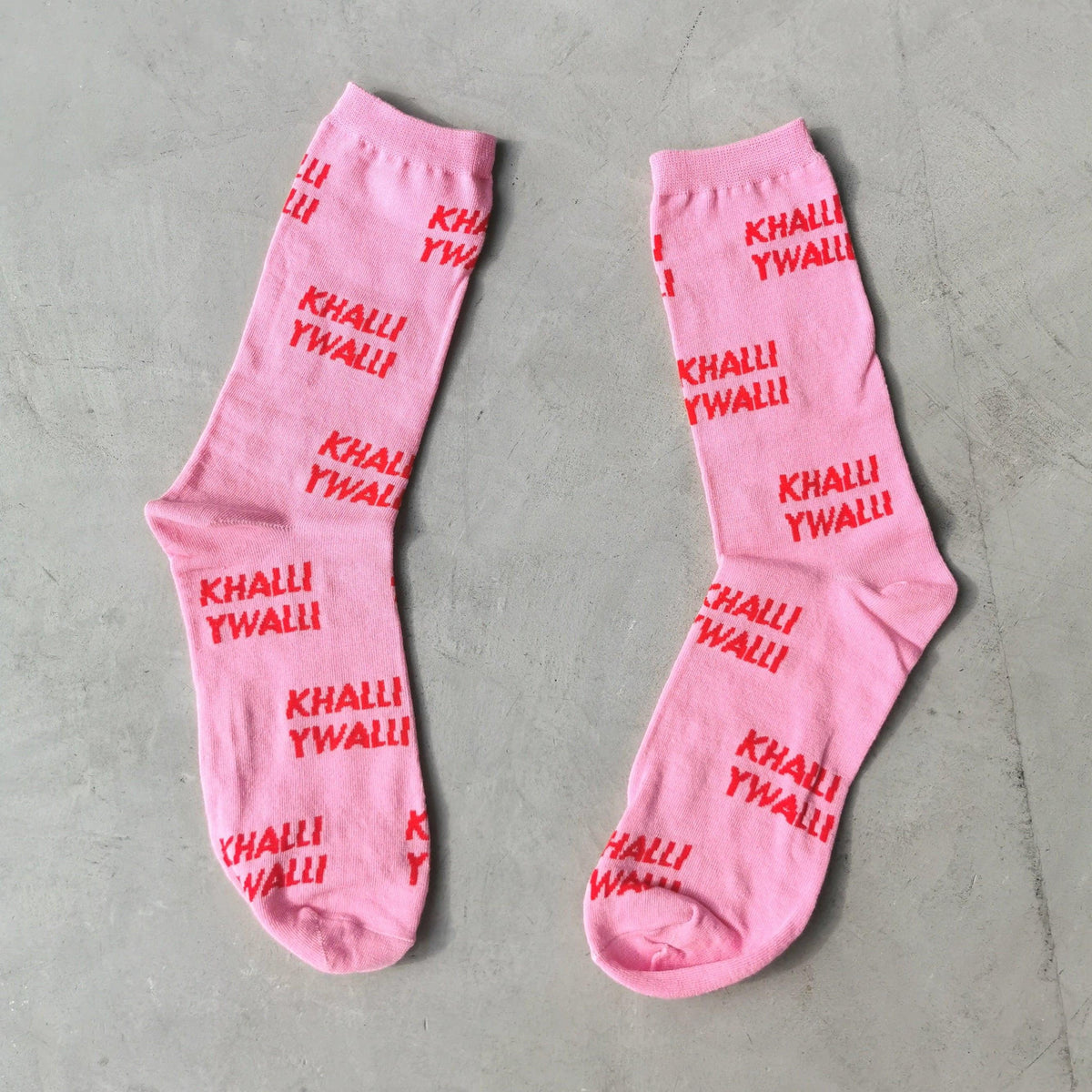 Khalli Ywalli pink socks by Elbotik, pair