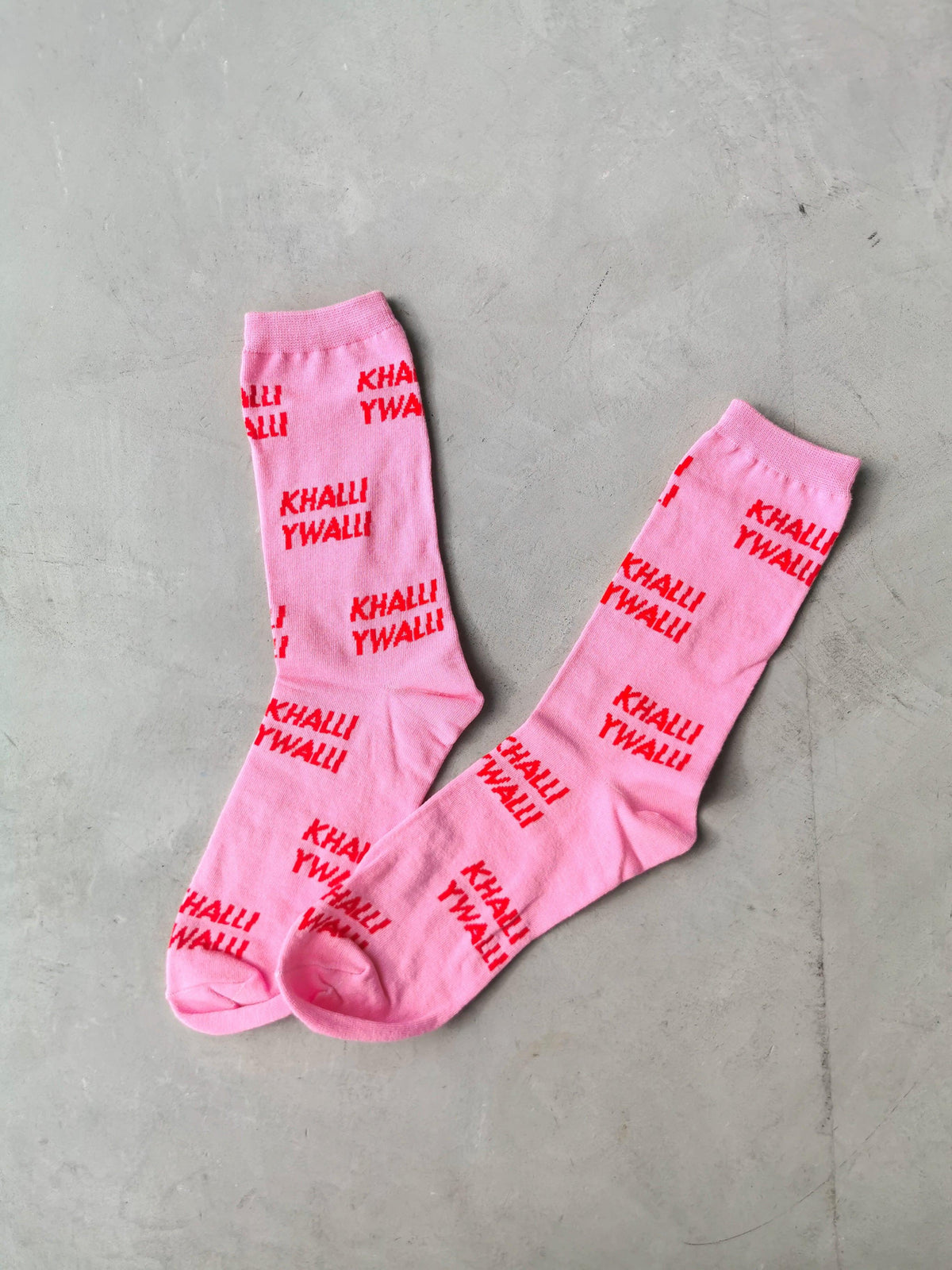 Khalli Ywalli pink socks, detail
