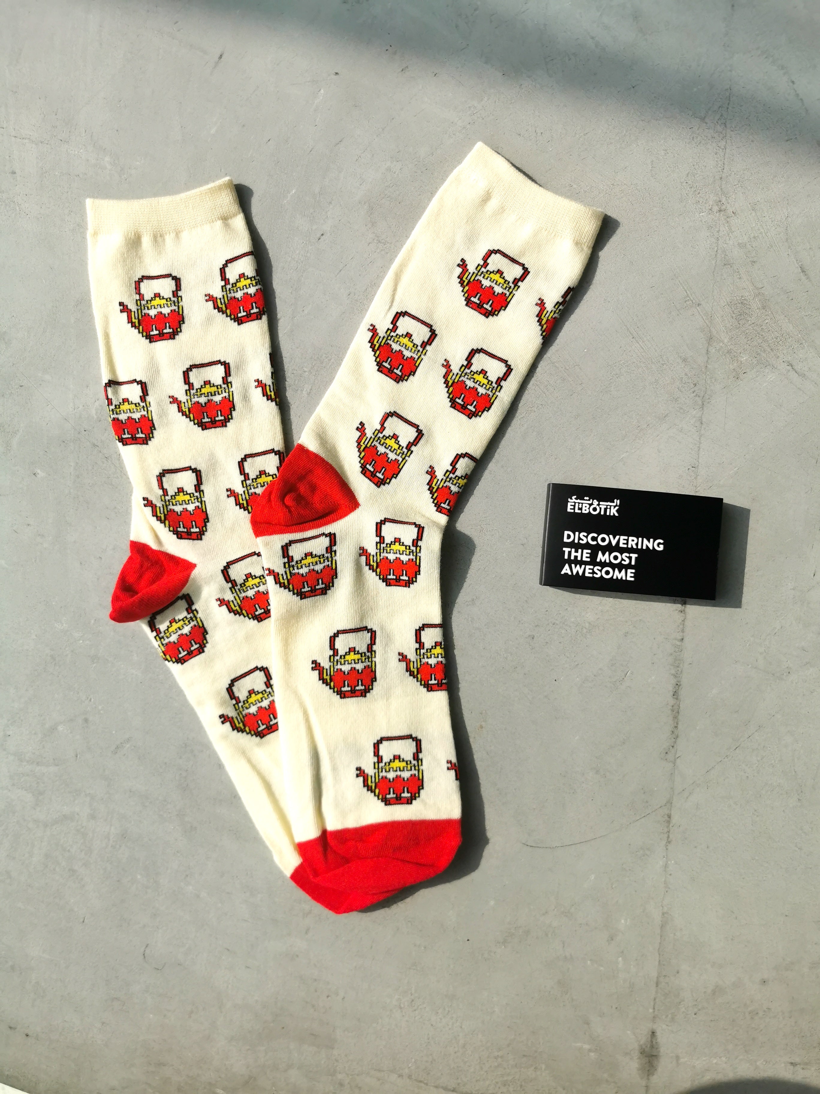 Pixelated Teapot Socks