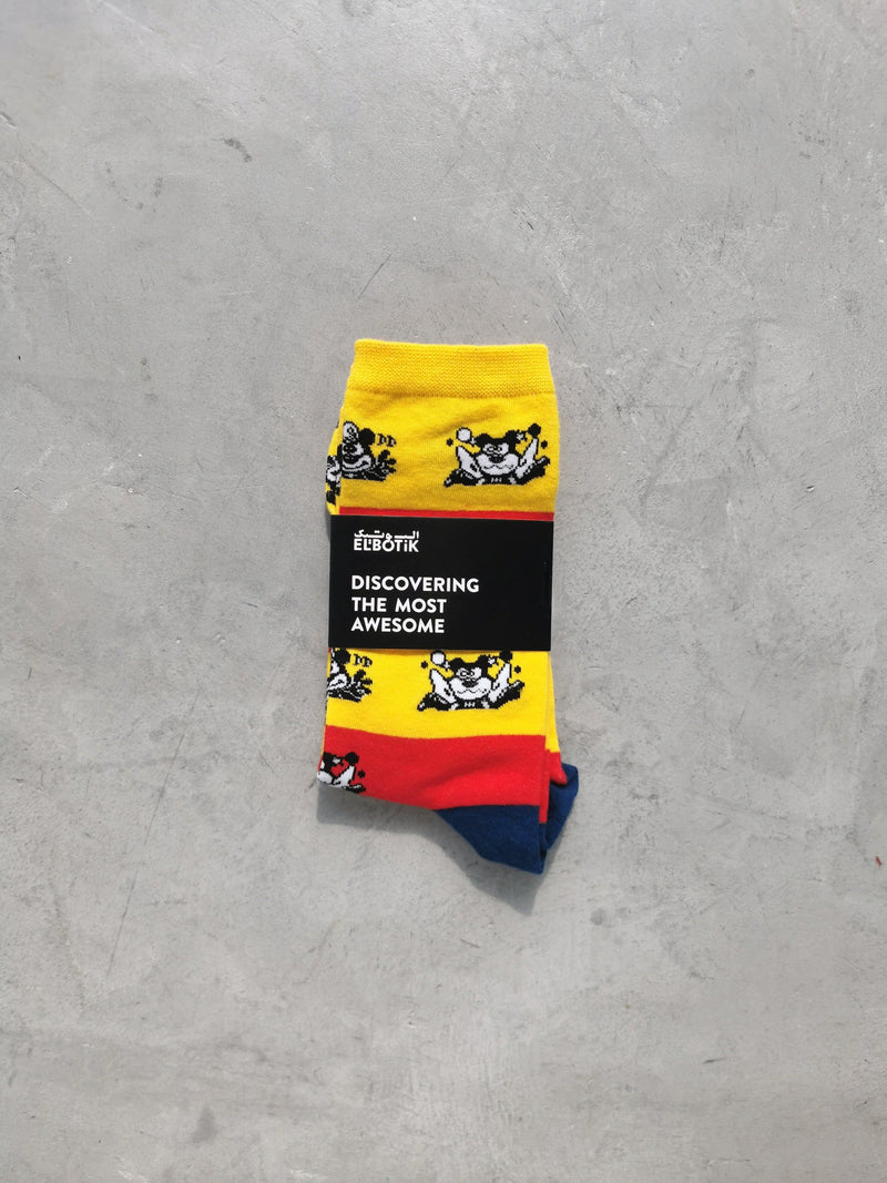 Striped cat gum socks, pattern detail