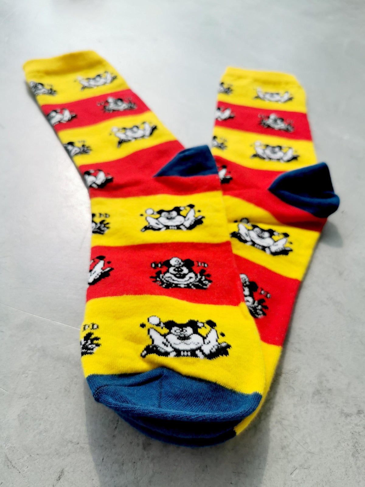Striped cat gum socks, alternate view