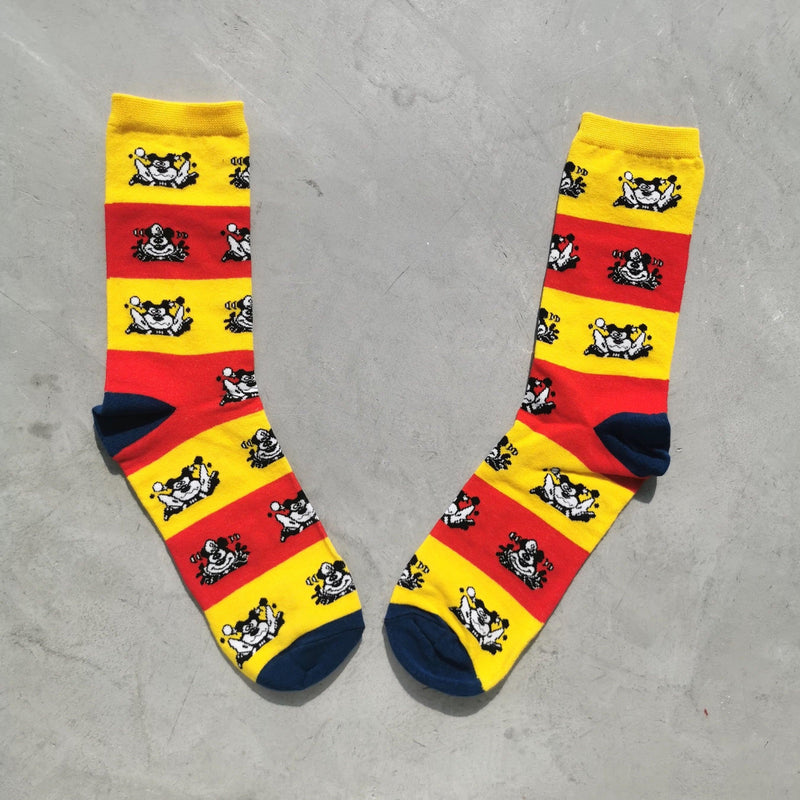 Japanese cat gum striped socks by Elbotik, pair