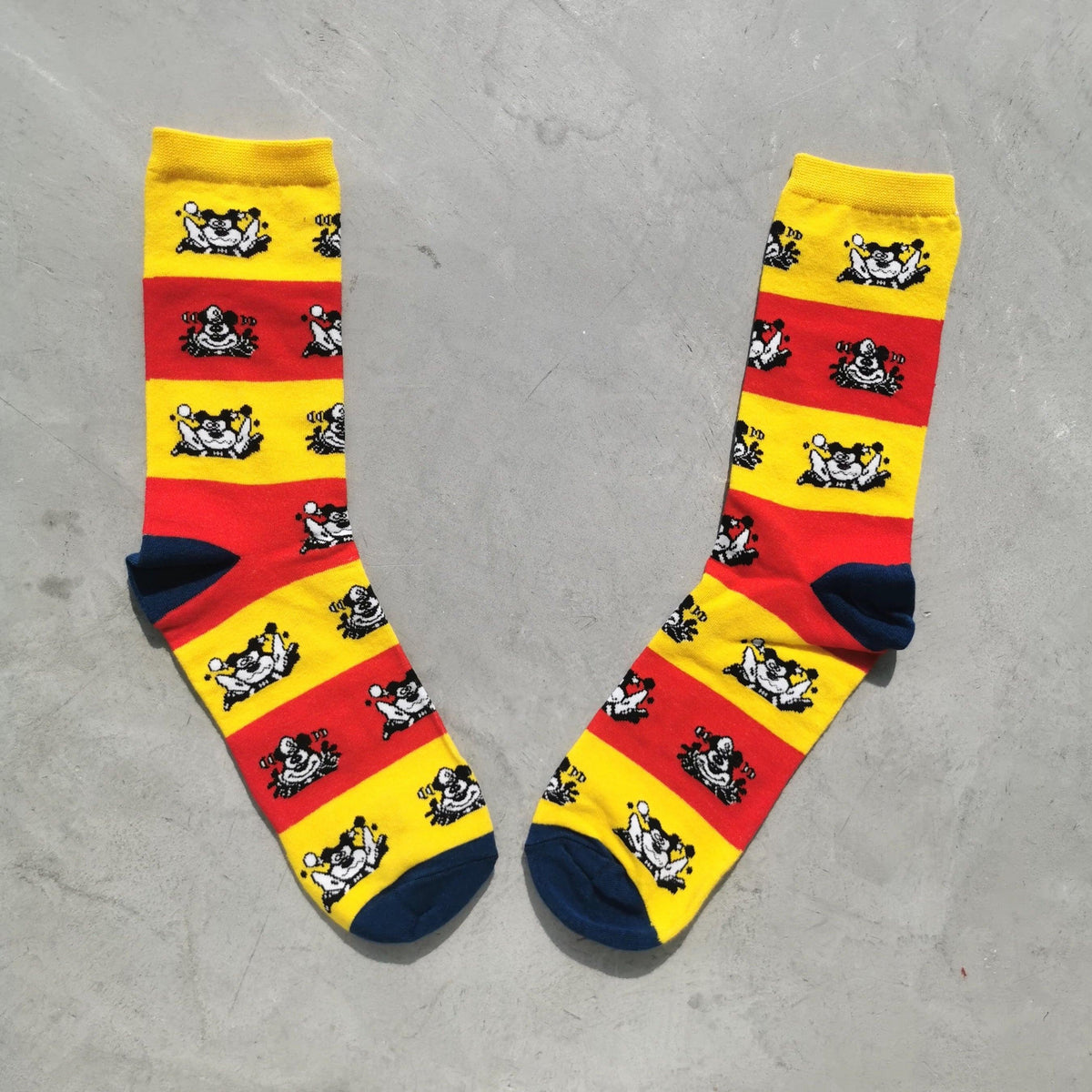 Japanese cat gum striped socks by Elbotik, pair