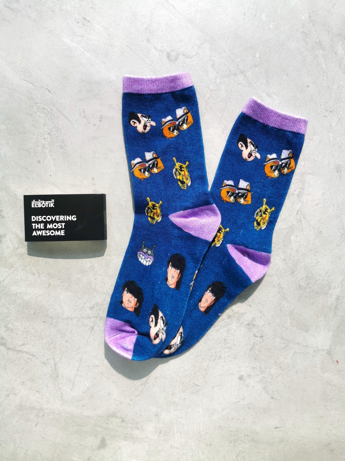 Cartoon villains socks, pattern detail