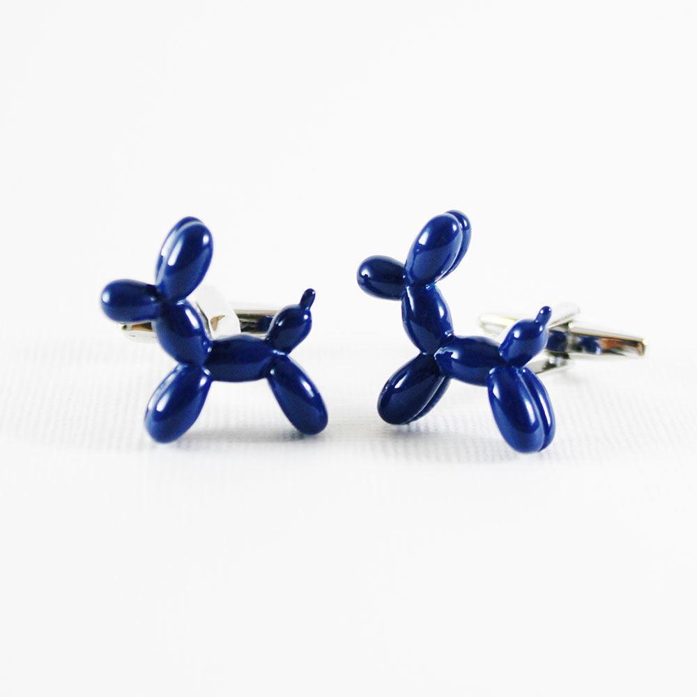 Blue balloon-shaped cufflinks by Elbotik, pair