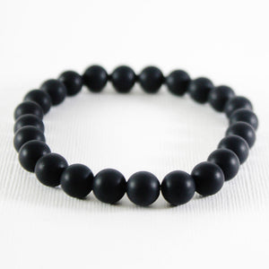 Matte Black Onyx Beads Bracelet - 10mm