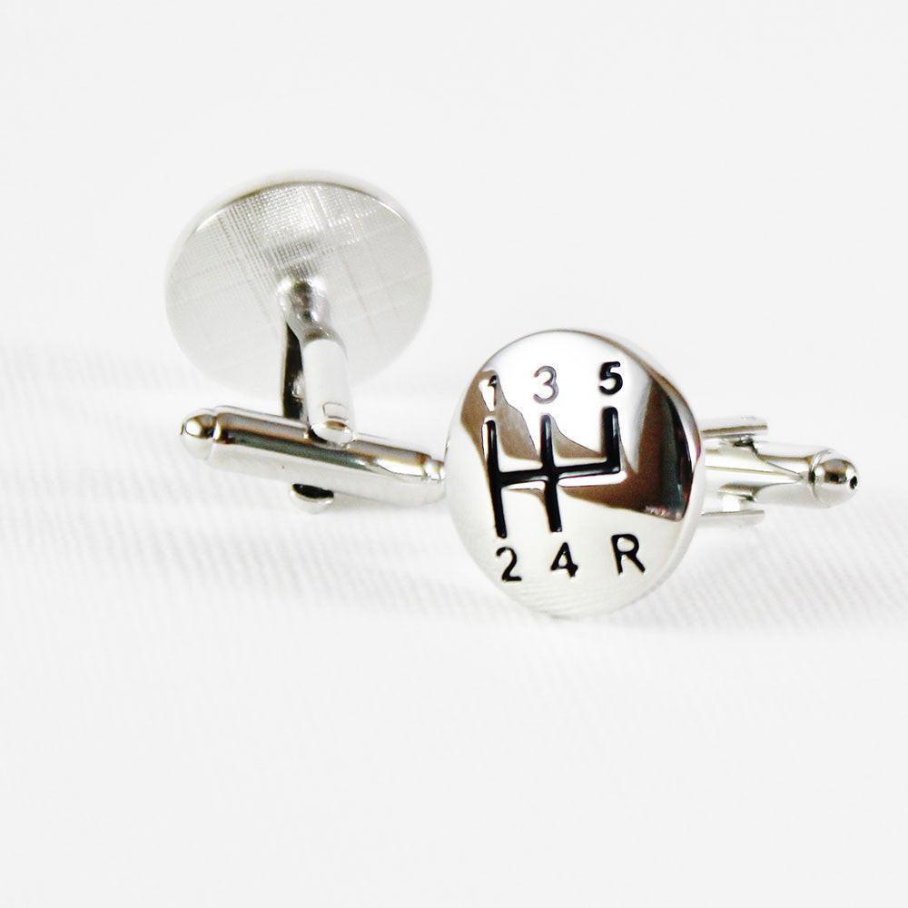 Gear shifter cufflinks by Elbotik, pair