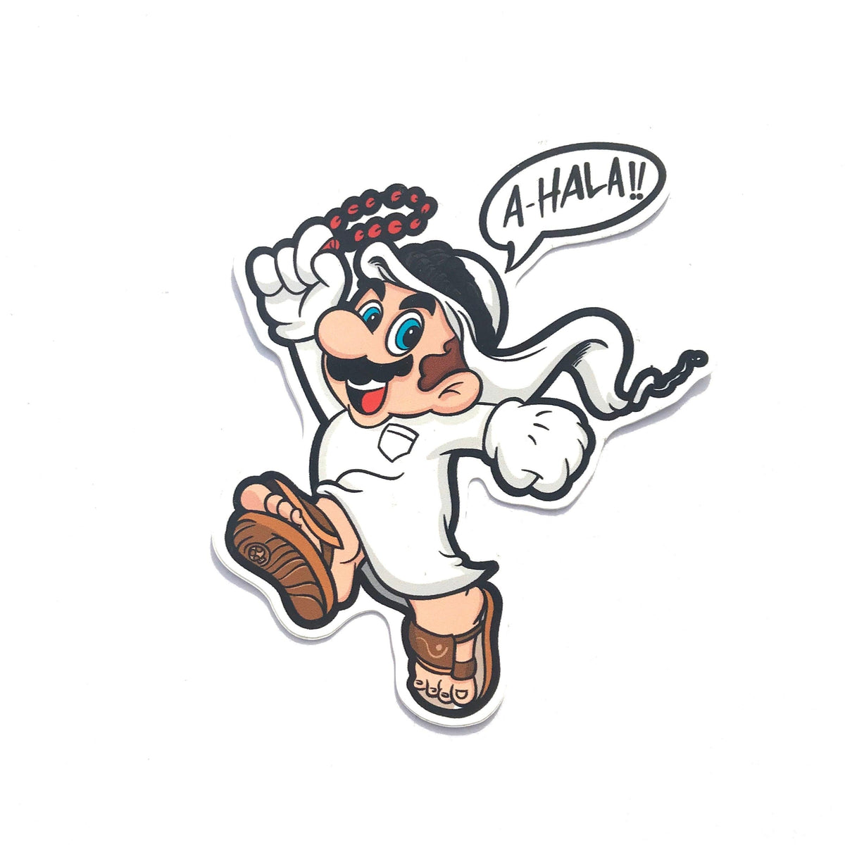 Arabic Hala retro-game vinyl sticker by Elbotik