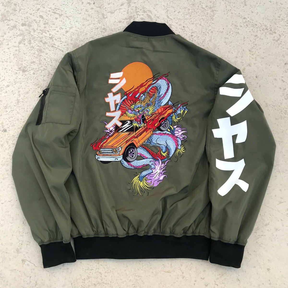 Shaas Dynasty bomber jacket by Elbotik, front view