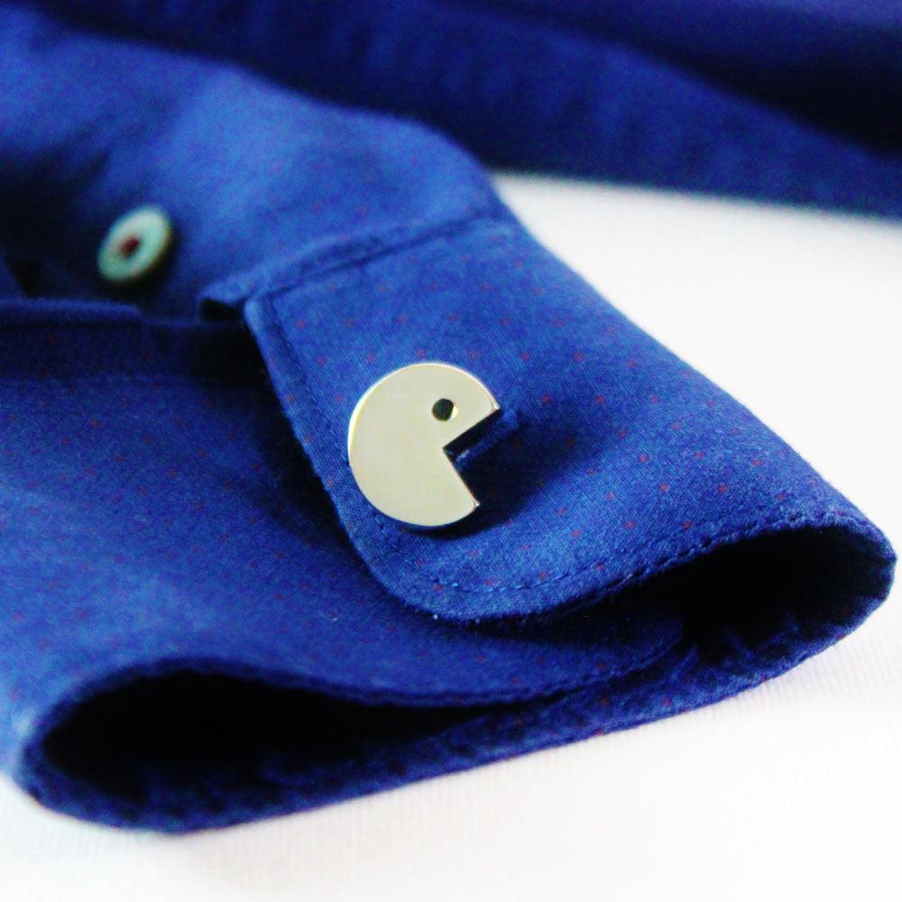 Retro arcade cufflinks, side view
