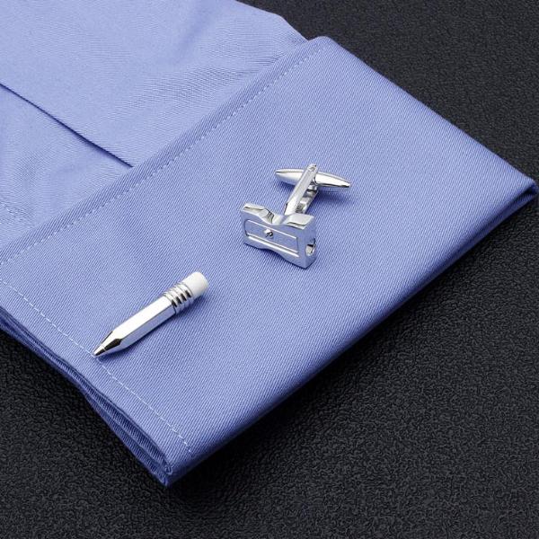 Pencil and Sharpener Cufflinks