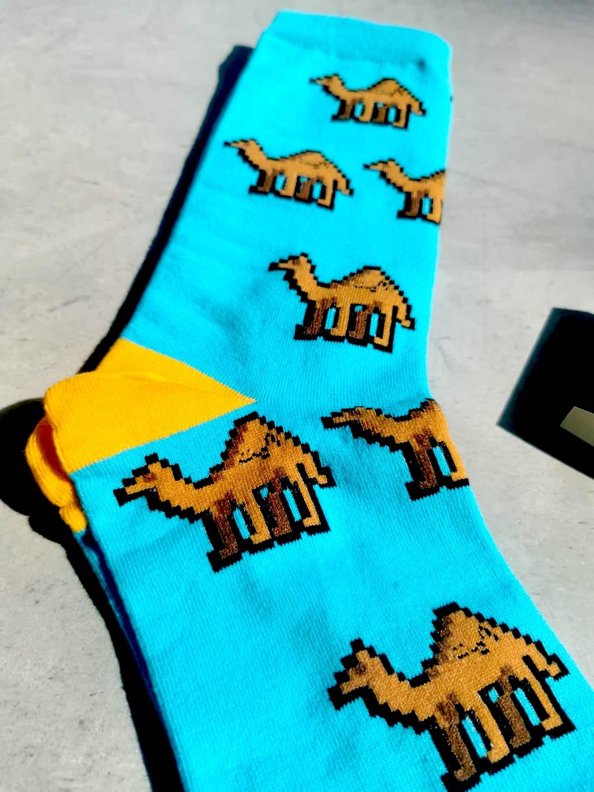 Pixel camel socks, alternate view