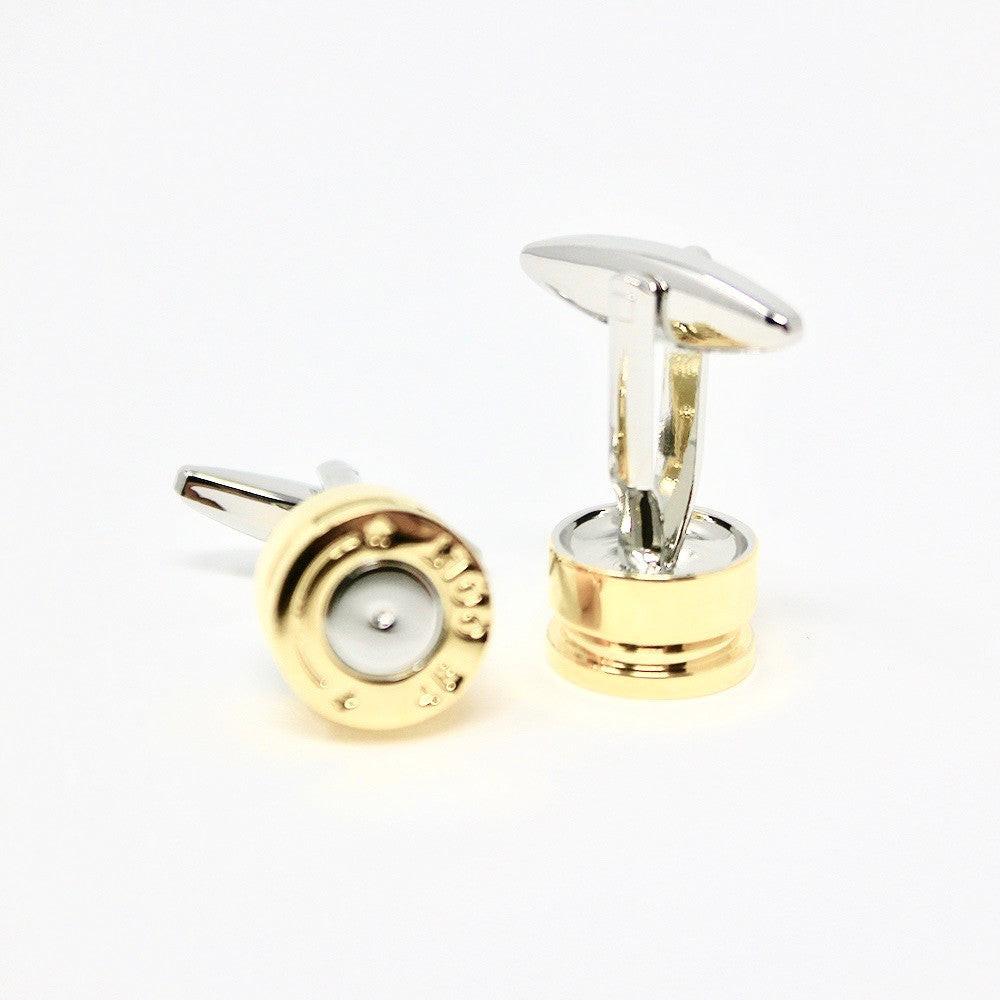 Bullet cufflinks, close-up