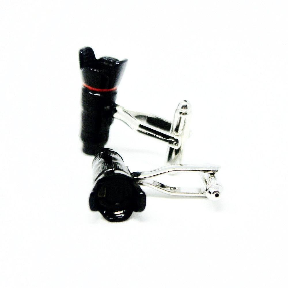 Camera lens cufflinks, detail