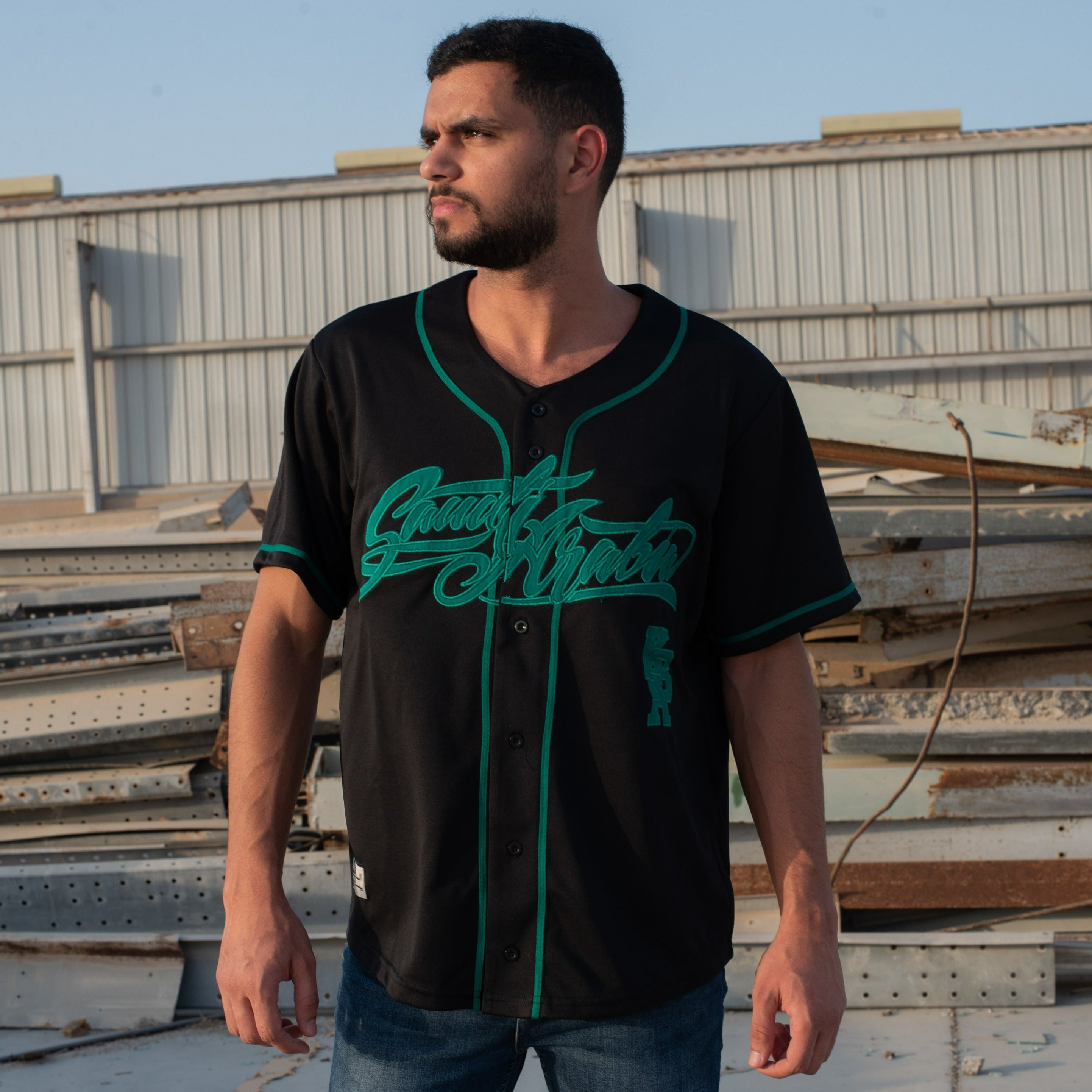 Saudi Arabia Baseball Jersey Black