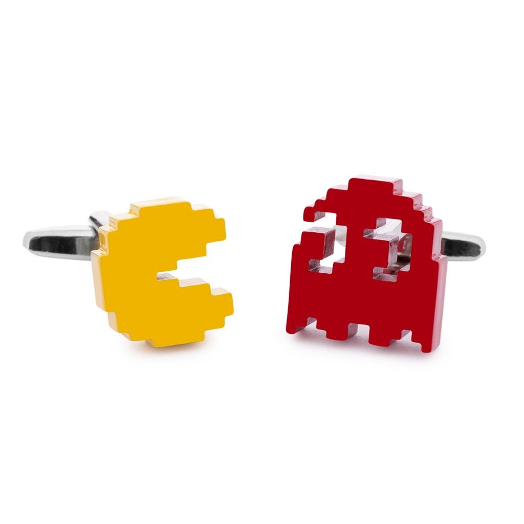 Yellow and red arcade ghost cufflinks by Elbotik
