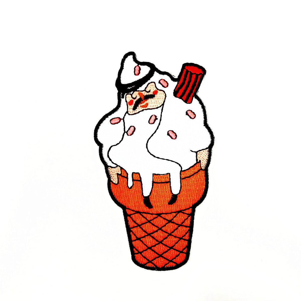 Gulf ice cream patch, close-up